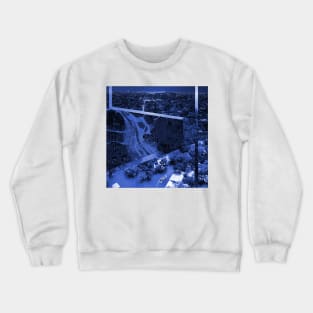 the big blue planet in wetland city collage ecopop urban art Crewneck Sweatshirt